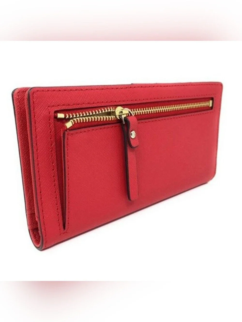 Kate Spade Red Leather Slim Wallet EUC